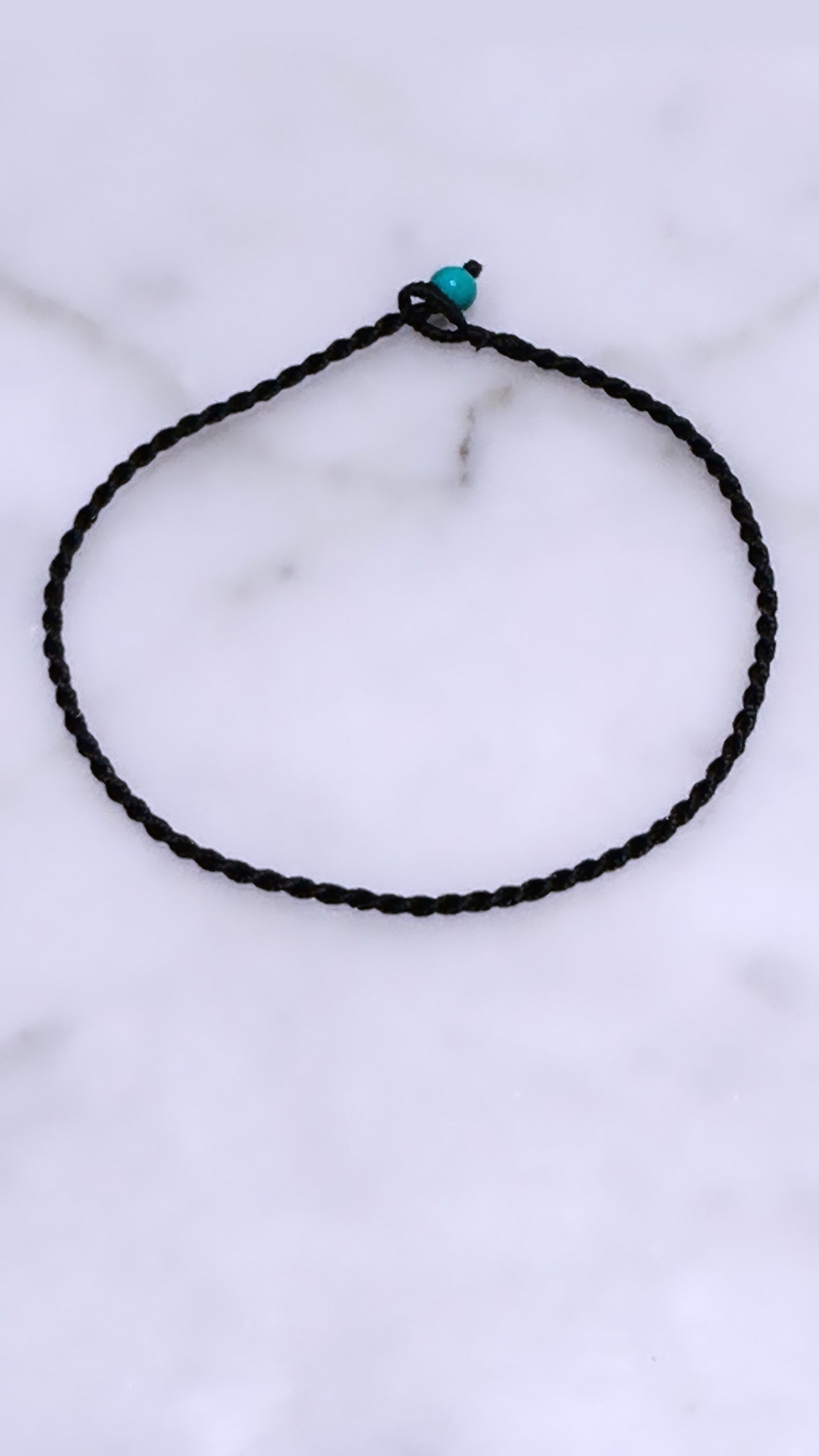 Bracelet cordon torsadé noir