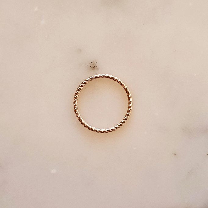 Bague anneau torsadé en or rose 14K - ORADENA