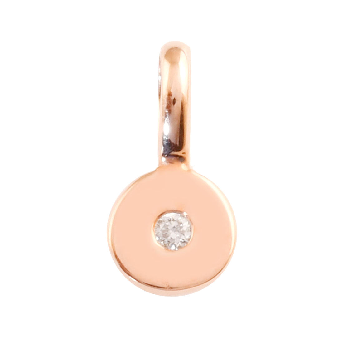 Mini Médaille Birthstone AVRIL en Or Rose 14 Carats et Diamant