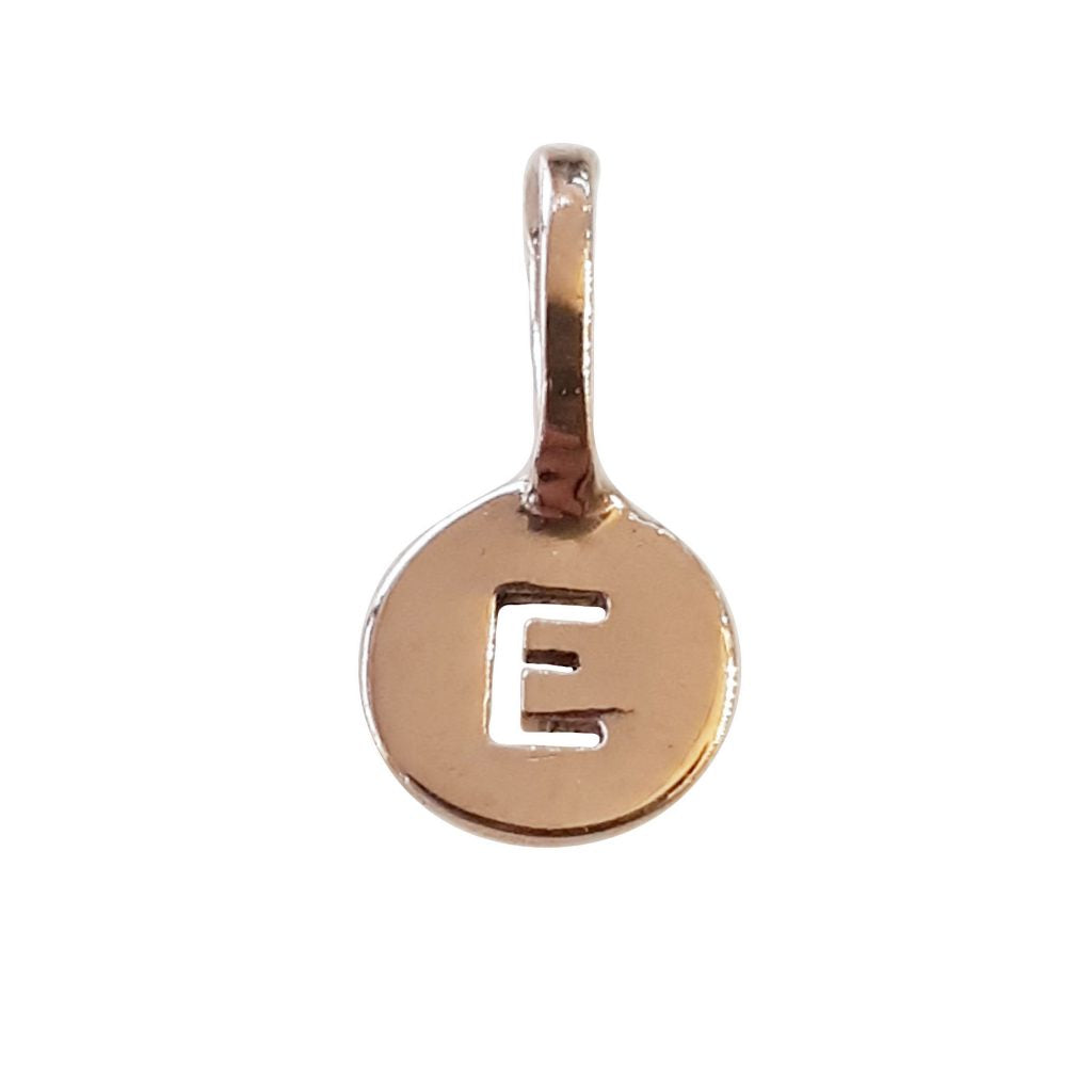 Lettre E : Mini Médaille « Mini Precious » en Or Rose 14 Carats