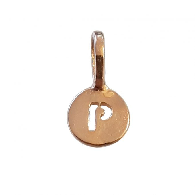 Lettre P : Mini Médaille « Mini Precious » en Or Rose 14 Carats