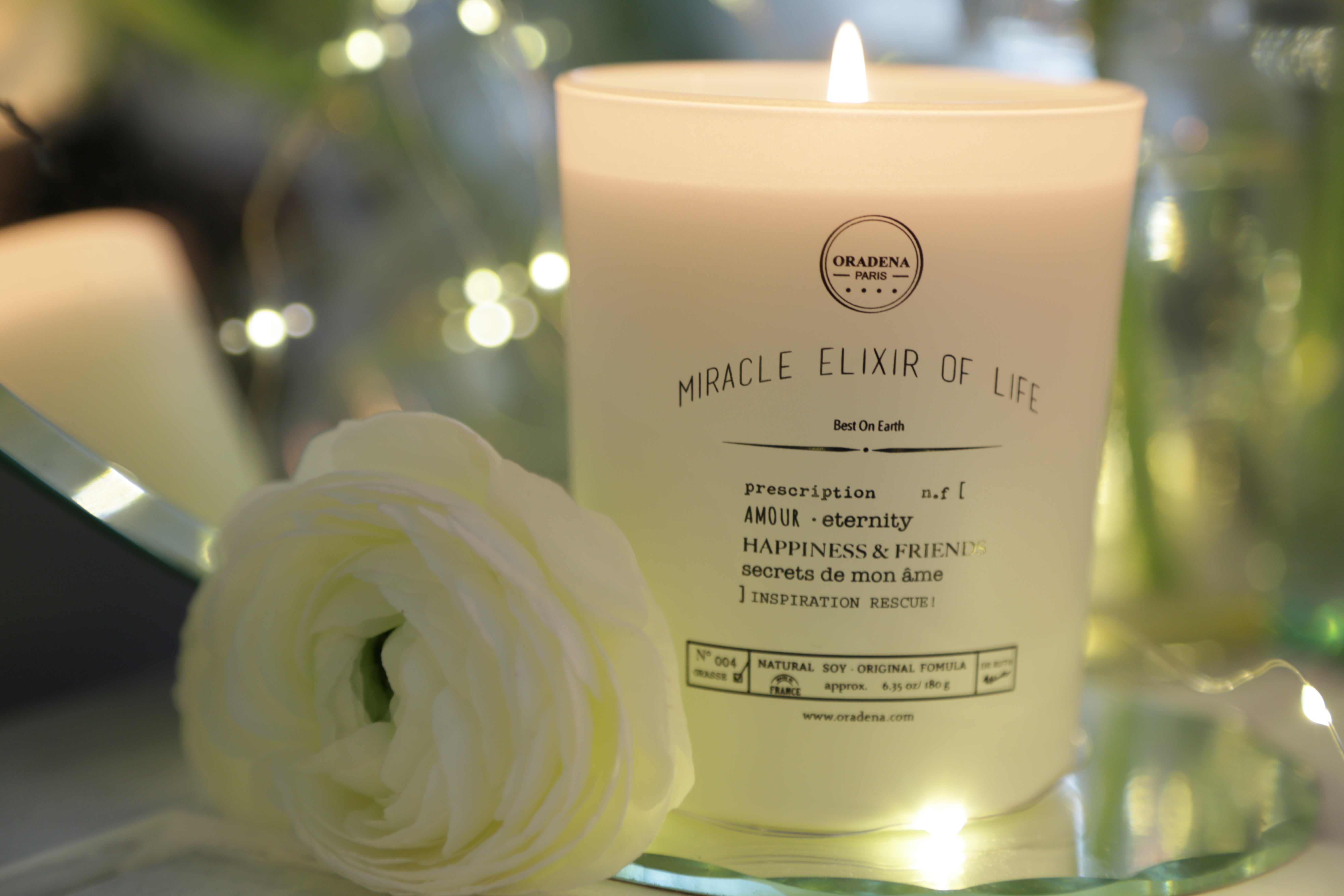 Bougie Miracle ORADENA - Pot blanc: senteur fleur d’oranger