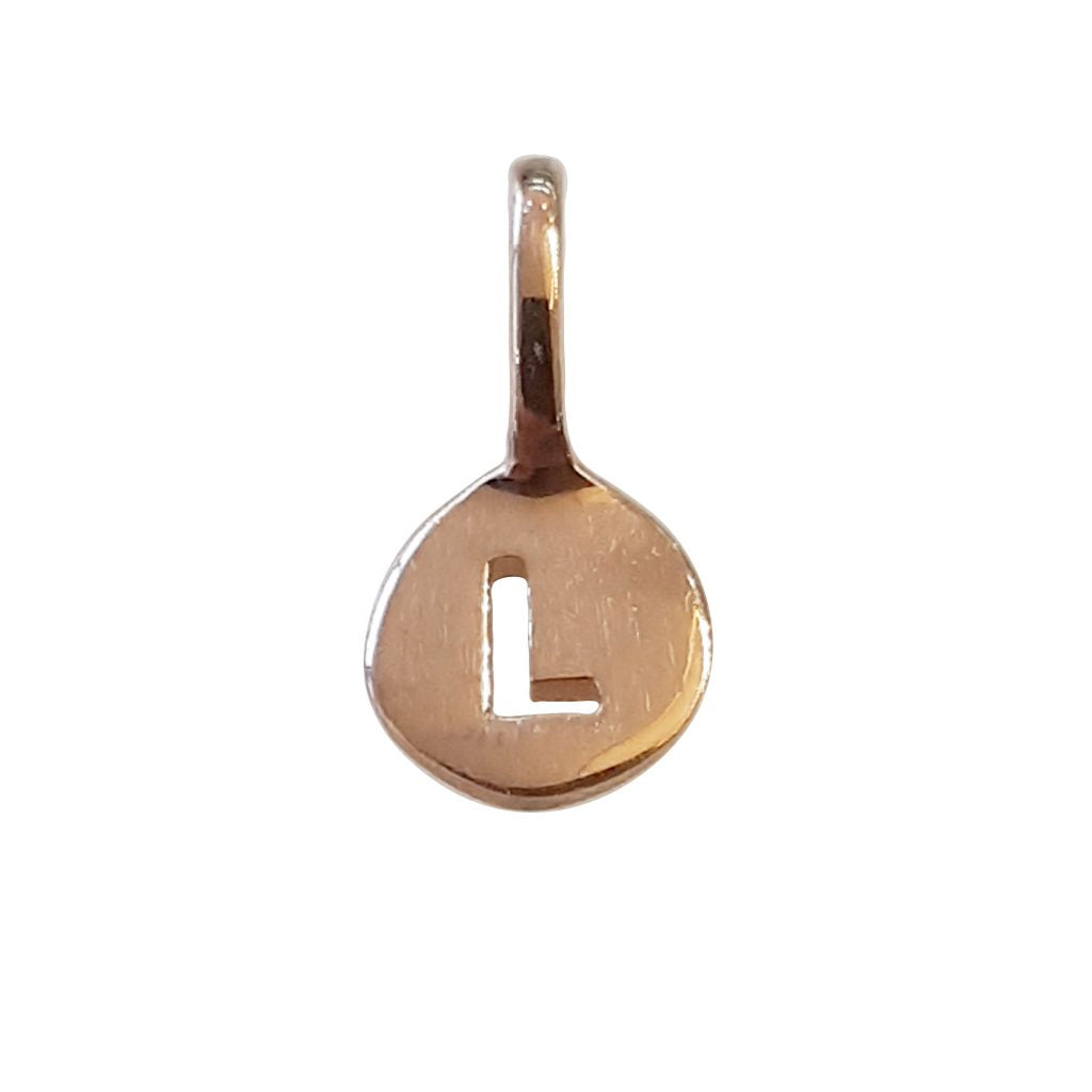Lettre L : Mini Médaille « Mini Precious » en Or Rose 14 Carats